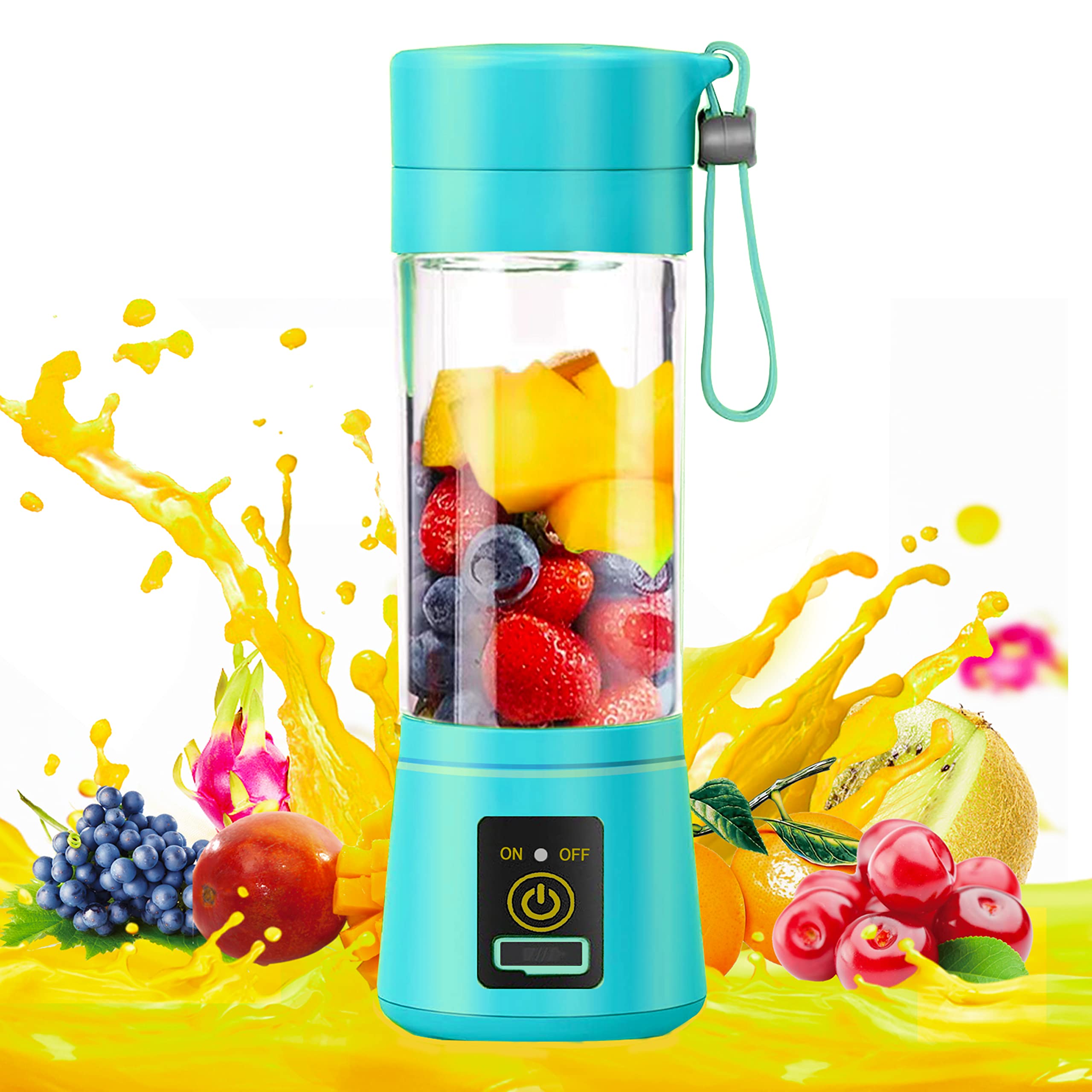 Portable Blender USB Rechargeable - 6 Stainless Steel Blades Mini Smoothie Maker for Kitchen, Travel, Gym & Outdoor - Perfect for Protein Shakes, Juices & Healthy Snacks On The Go