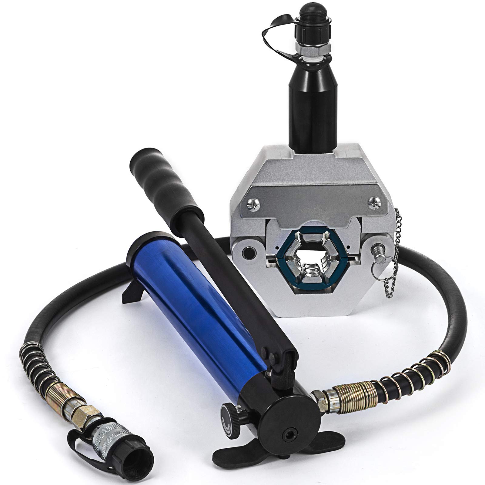 Mophorn FS-7842B Manual Hydraulic Hose Crimper Kit with 7 Dies - Handheld AC Hose Crimping Tool for Aluminum Pump and Air Conditioning Repair | Perfect for HVAC Technicians and Automotive AC System Maintenance