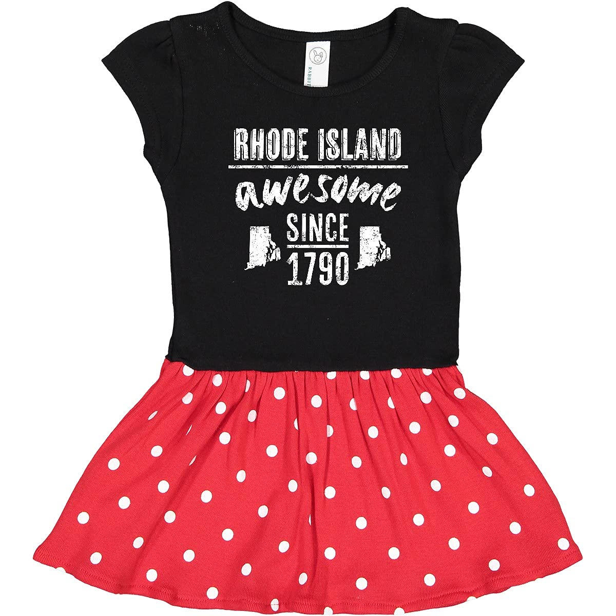 Inktastic Rhode Island Awesome Since 1790 Toddler Dress - Cute & Comfortable Cotton Outfit for Baby Girls - Perfect for Playdates, Birthday Parties & Family Photos