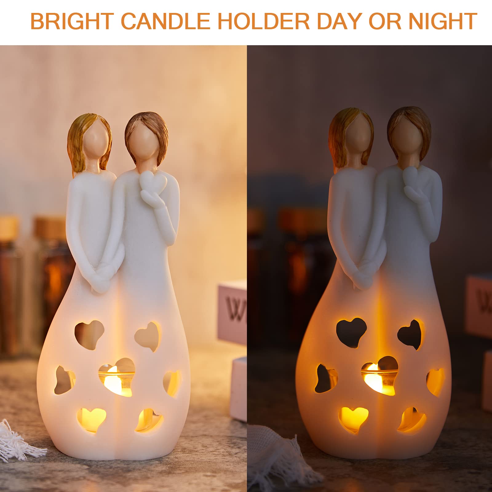 Thoughtful Birthday Gift for Sister - Elegant LED Flameless Candle Holder with Flickering Flame Effect | Perfect Women's Friendship Gift for Best Friend | Ideal for Home Decor, Bedroom Ambiance & Relaxation Moments