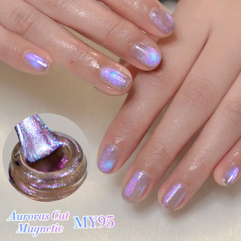 Auroras Cat Magnetic Gel Polish MY95 Angel Tears 10ml - Long Lasting Nail Polish for Salon & Home Manicure - Perfect for Parties, Weddings & Special Occasions