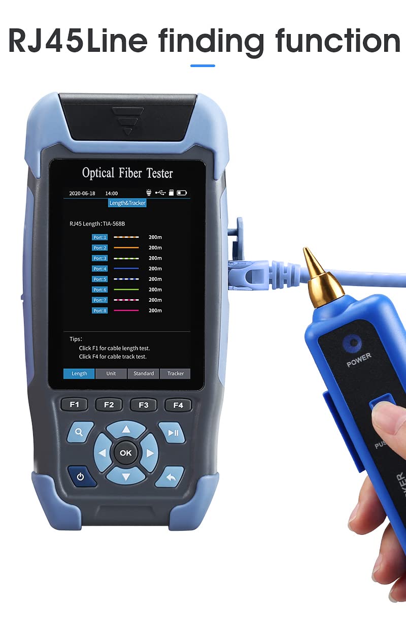 Mini OTDR Fiber Optic Tester - 20/22dB 1310/1550nm Singlemode Optical Time Domain Reflectometer with Built-in OPM, VFL & OLS Event Map (APC Port) - Ideal for Network Installation, Maintenance & Fiber Cable Testing