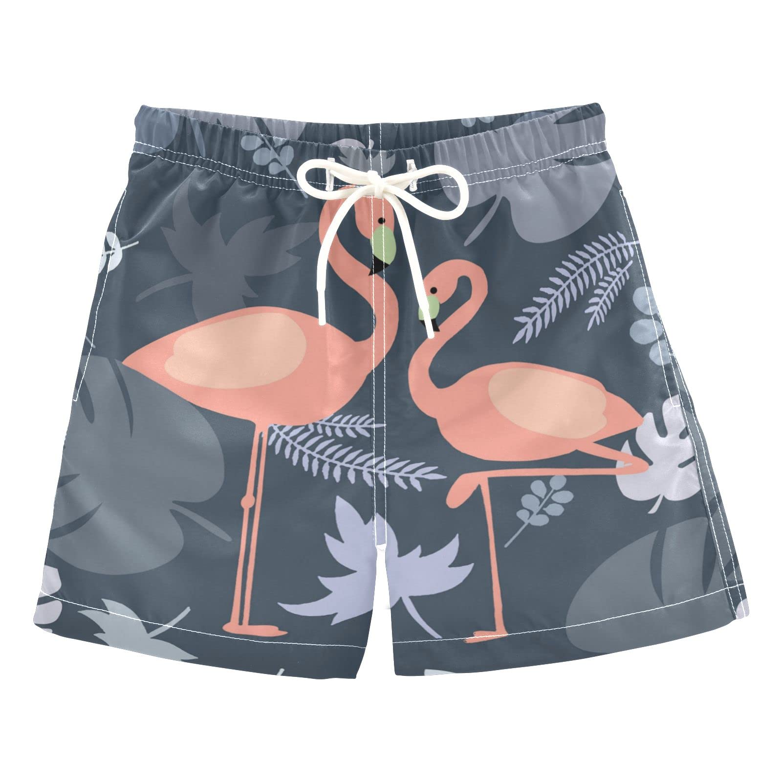 Boys Flamingo Swim Trunks for Toddlers 2-8 Years - Quick Dry Bathing Suits for Little Kids - Perfect for Beach, Pool & Summer Water Play