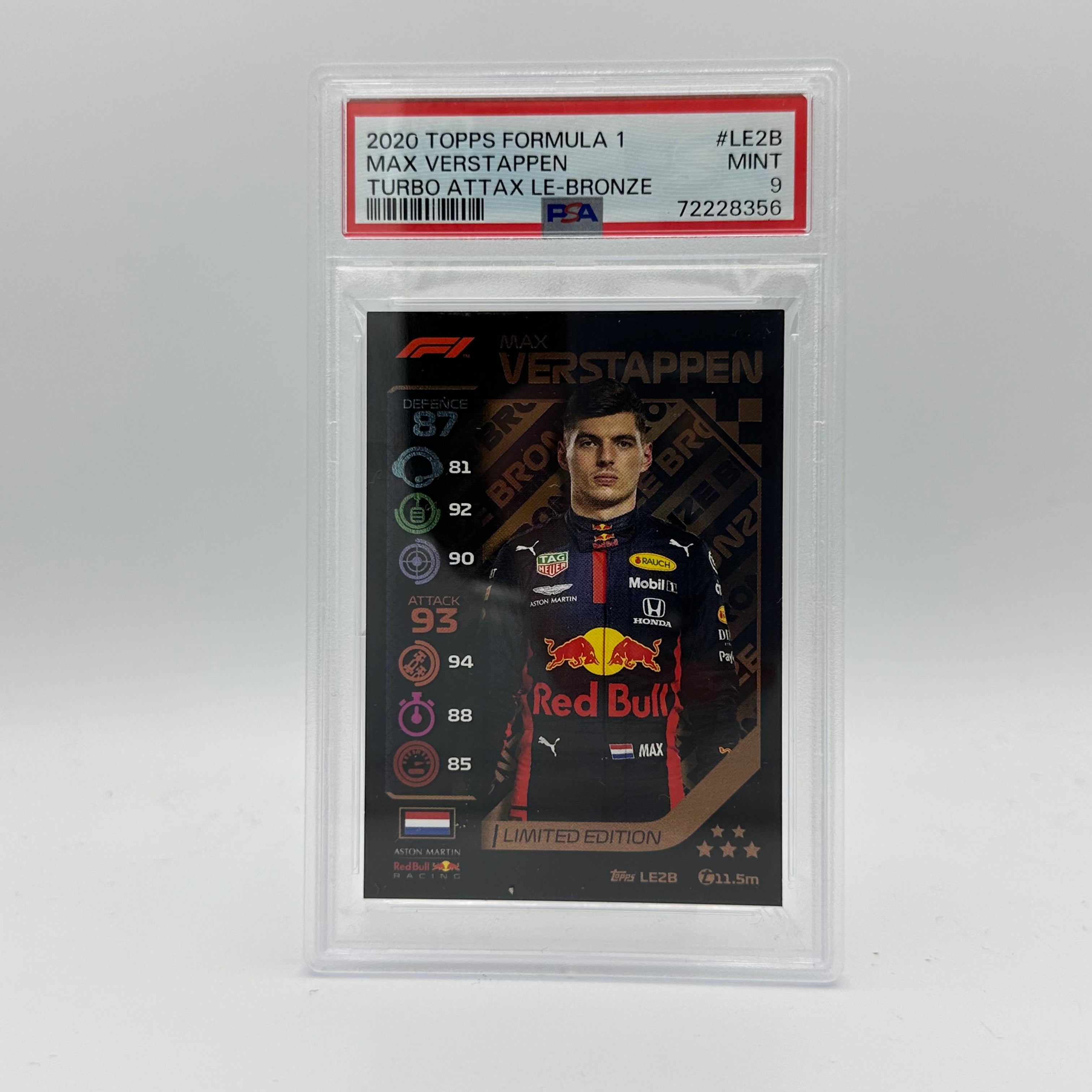 PSA 9 Graded MAX VERSTAPPEN #LE2B Limited Edition Bronze Trading Card - Perfect for F1 Collectors, Sports Memorabilia Enthusiasts & Investment Collectibles
