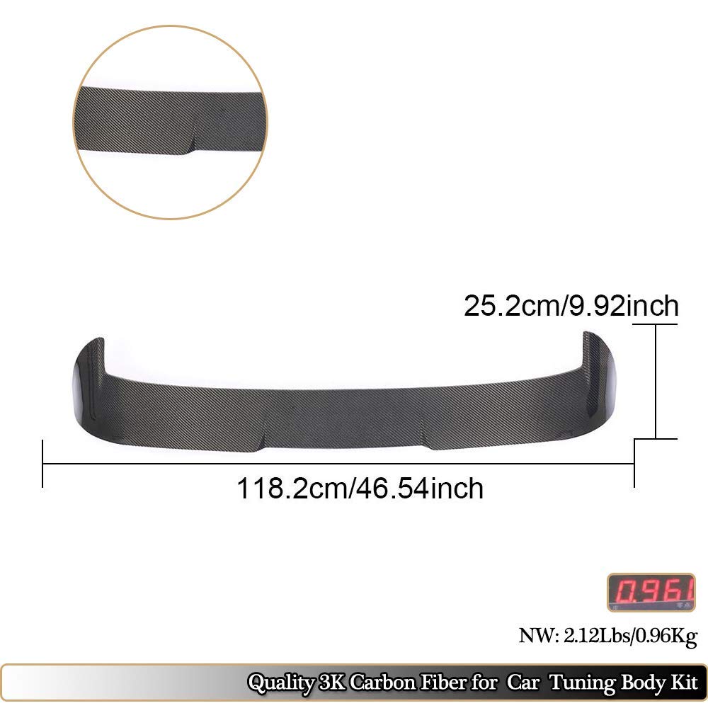 Carbon Fiber Rear Roof Spoiler for Volkswagen VW Tiguan MK2 (2017-2022) - High Gloss Black Roof Wing Lip - Enhances Aerodynamics & Style - Perfect for Street Racing & Car Shows