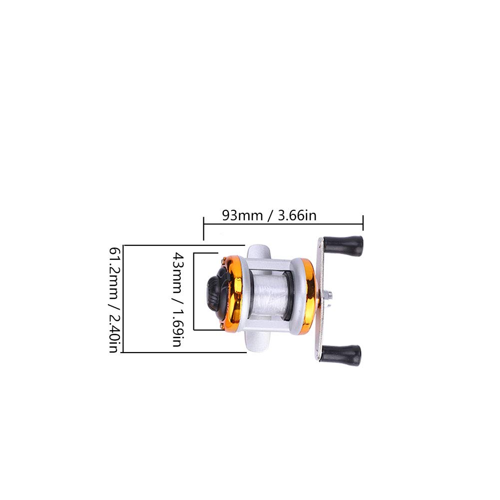 Premium Golden Ice Fishing Reel - Heavy Duty Trolling Wheel with Wire for Winter Ice Fishing | Ideal for Ice Anglers & Cold Weather Fishing Adventures