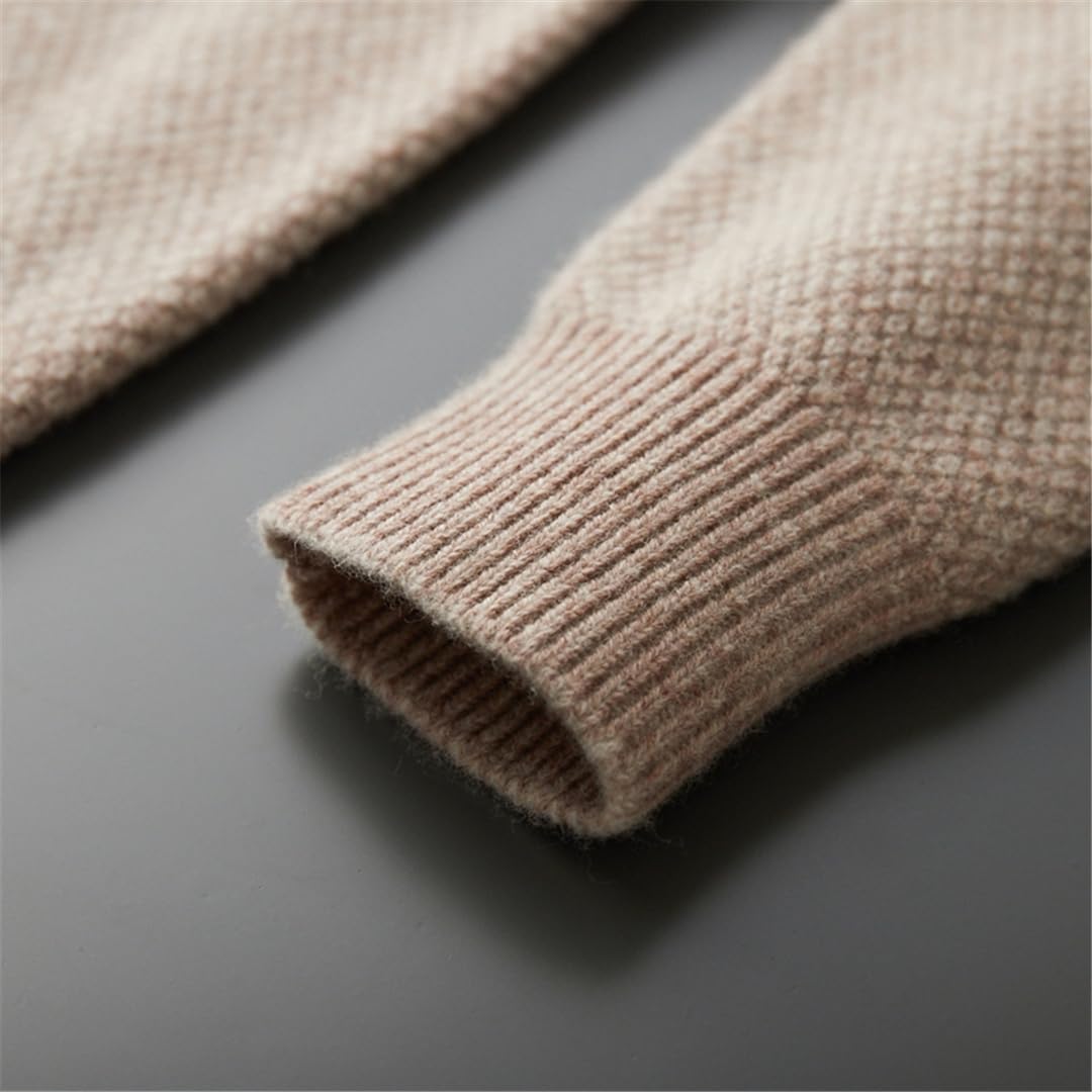 Premium Men's Cashmere Sweater - Slim Fit Round Neck Solid Color Pullover | Lightweight Winter Warm Knitwear for Office, Travel & Casual Outfits