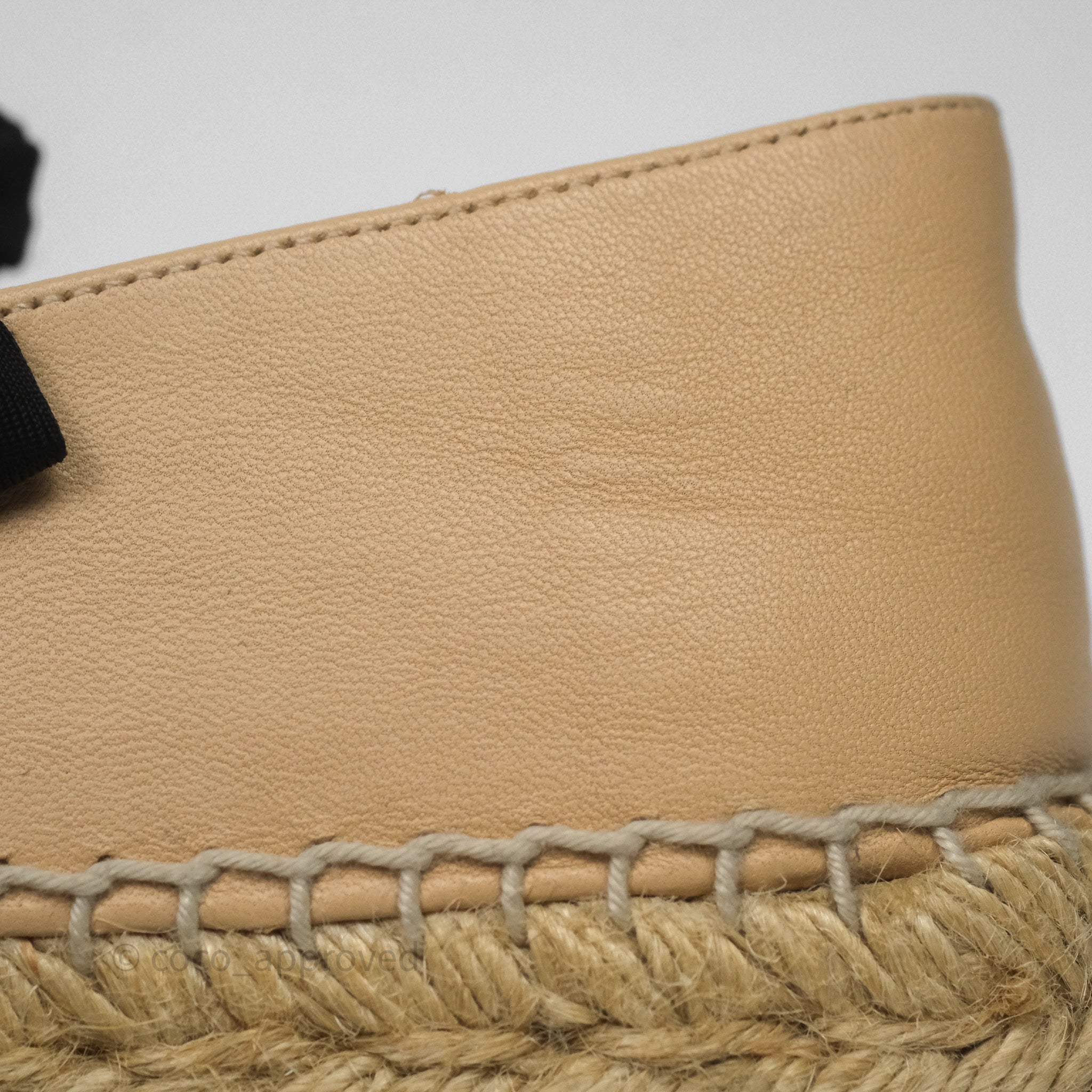 Chanel CC Logo Espadrilles in Beige & Black Lambskin - Women's Size 36 | Comfortable Luxury Flats for Casual Outings & Summer Fashion