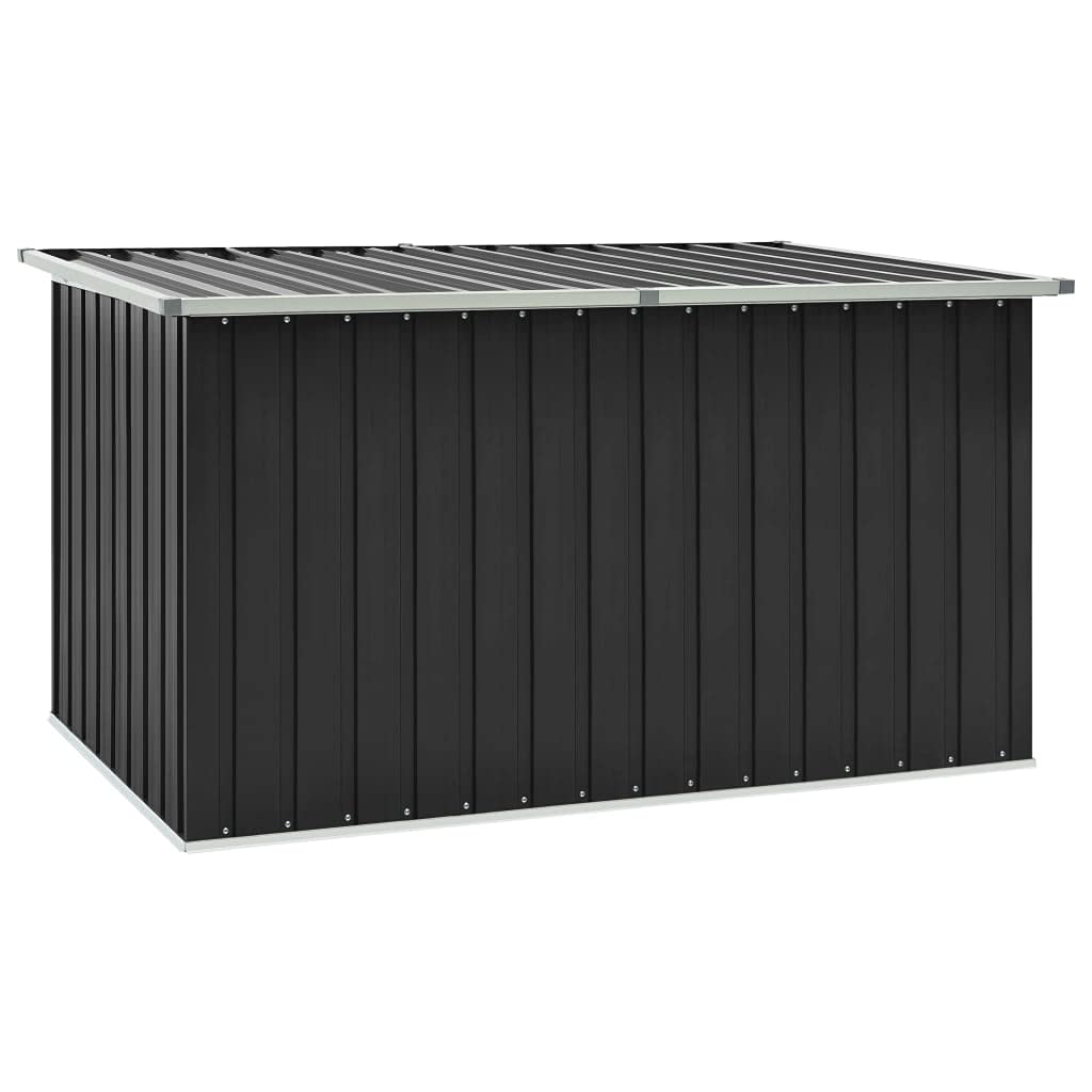 vidaXL Outdoor Patio Storage Box with Lid - Waterproof Deck Box, Garden Cabinet & Storage Chest for Cushions, Pillows, Tools & Pool Supplies - Anthracite - Perfect for Backyard, Deck & Poolside Organization