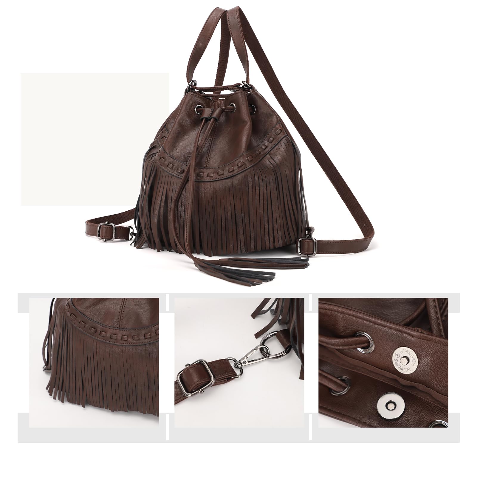 KL928 Stylish Coffee Backpack Purse for Women - Fashionable & Functional Crossbody Bag for Travel, Work & Daily Use