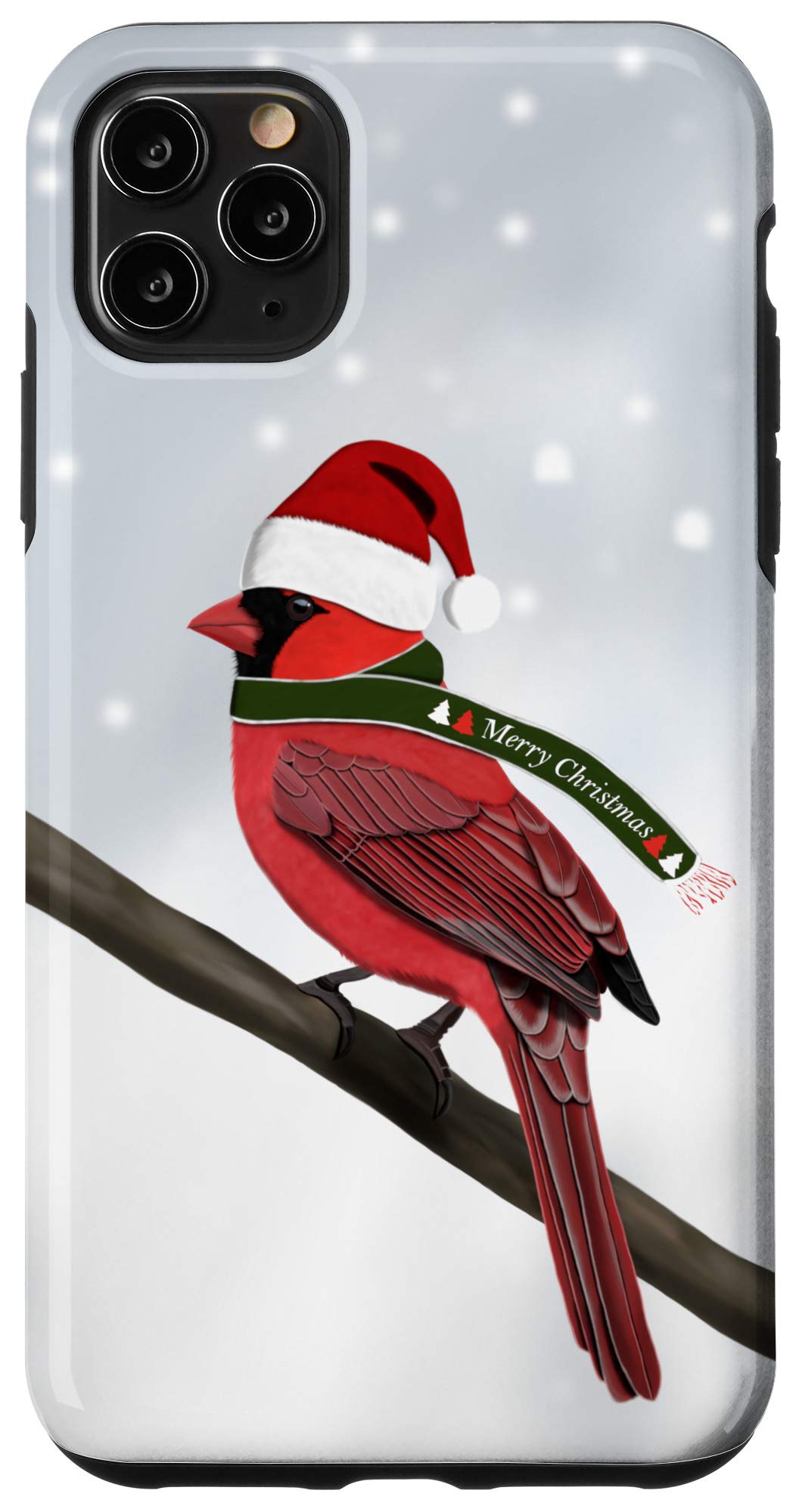 iPhone 11 Pro Max Case with Cardinal Bird Christmas Scarf & Red Hat - Perfect Gift for Bird Lovers - Holiday & Winter Protection for Your Phone