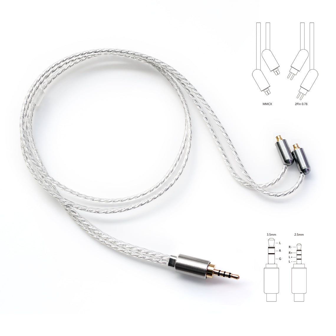 DD ddHiFi BC50B 2-Pin 2.5mm Balanced Earphone Cable - 50cm (20in) High-Quality Audio Upgrade for Bluetooth Amplifiers | Perfect for Wireless DACs, Portable Amps & Audiophile Headphones