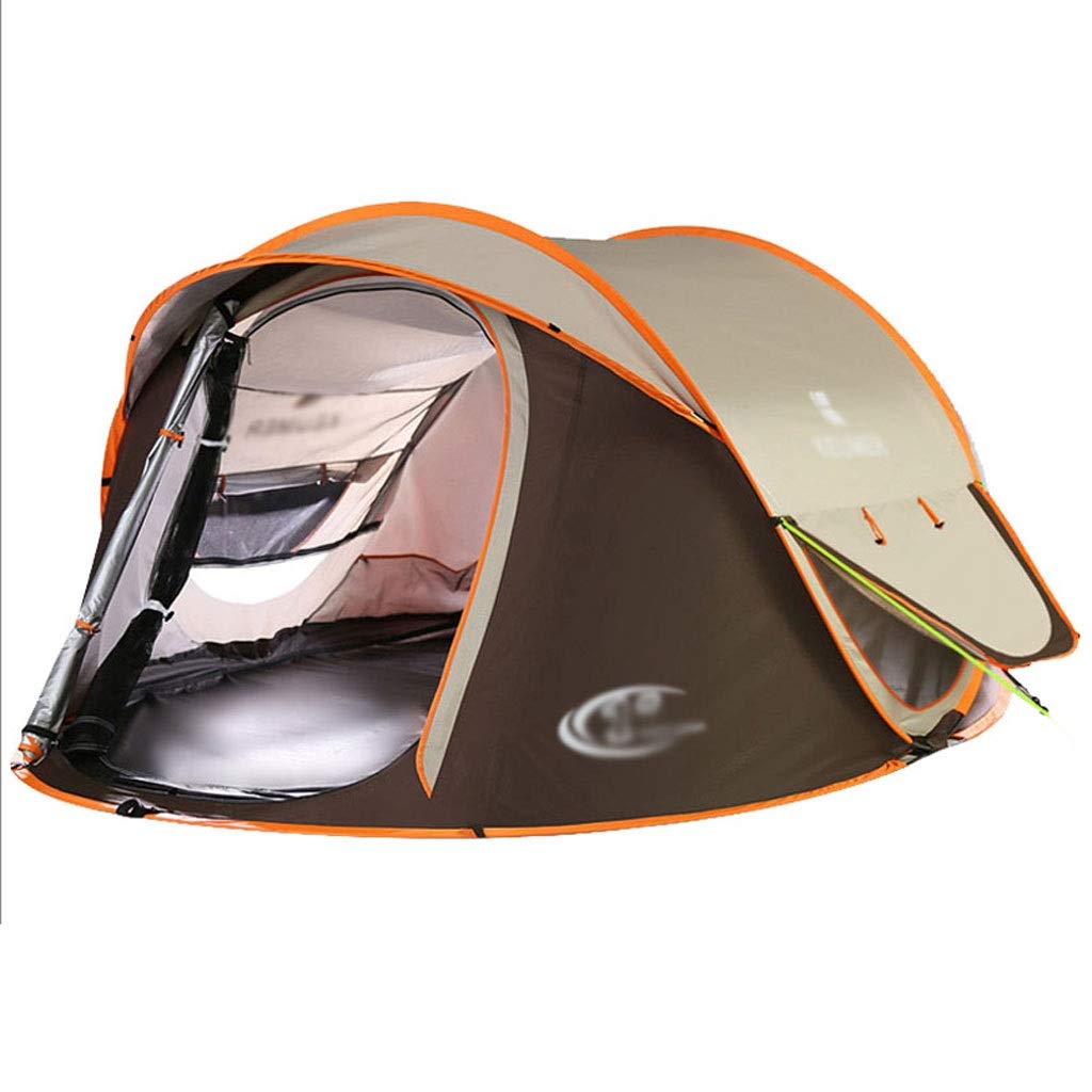 Liangzishop 6-Person Family Camping Tent - Instant Automatic Setup, Waterproof & Windproof, Spacious Outdoor Tent for Camping, Hiking, Picnics & Beach (Brown)