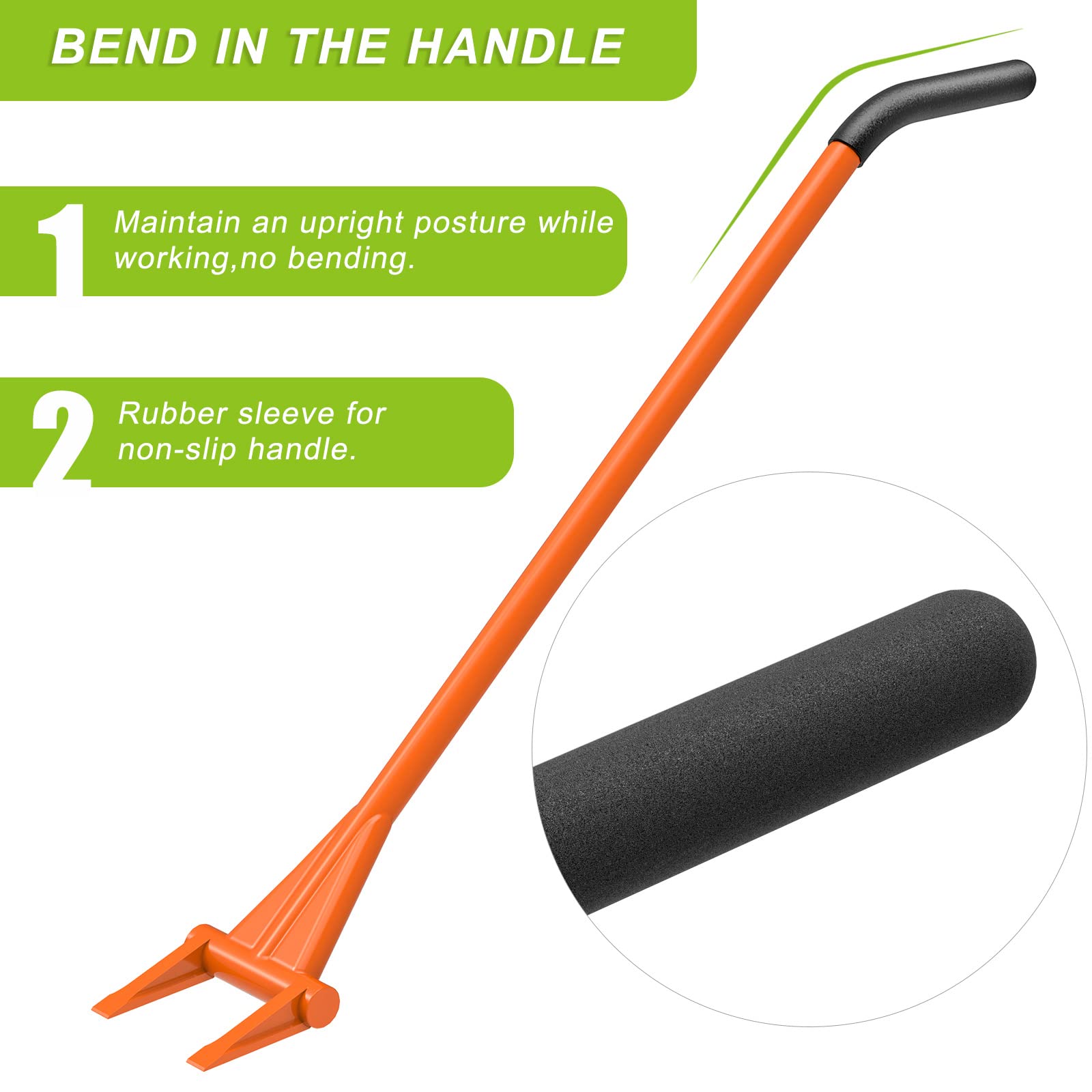 Dolibest 48'' Demo Bar 2-Tine Wrecking Bar - Heavy Duty Pallet Buster with All-Steel Handle - Efficient Deck Board Removal Tool for Renovation & Construction - Perfect for Demolition, Wood Pallet Dismantling, and Home Improvement Projects