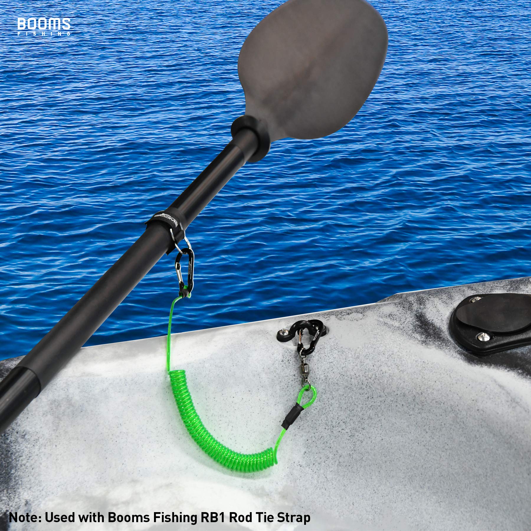 **Booms Fishing T02 Heavy Duty Fishing Pole Tether & Kayak Paddle Leash - Secure Fishing Rod Holder & Paddle Accessories for Kayak, SUP, and Boat Fishing**    *(Perfect for Kayaking, Stand-Up Paddle Boarding, and Offshore Fishing - Keep Your Gear Safe and Within Reach!)*