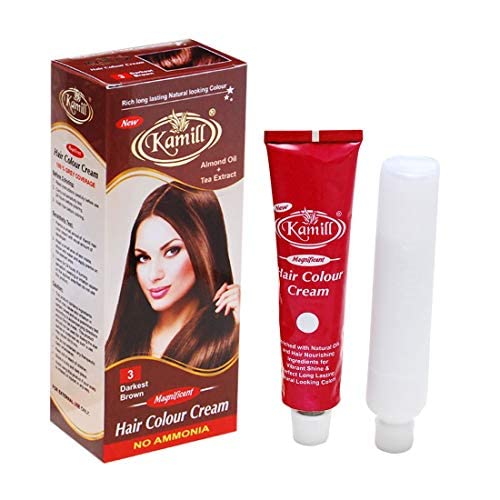 Kamill Permanent Hair Color for Women & Men - Natural, Organic, Darkest Brown (3) - Long-Lasting Shine for Healthy, Vibrant Hair - Perfect for At-Home Coloring & Salon-Quality Results
