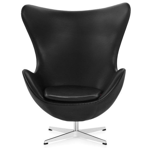 Jacobsen Egg Chair by Fritz Hansen - Genuine Leather Mid-Century Modern Lounge Chair for Living Room, Office & Patio