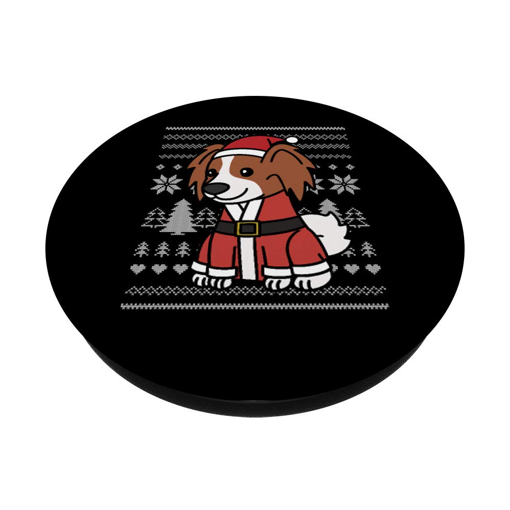 Cartoon Papillon Funny Dog Christmas Gift - PopSockets Phone Grip & Stand for iPhone, Samsung, Tablets - Perfect for Holiday Gifts, Pet Lovers & Daily Phone Use