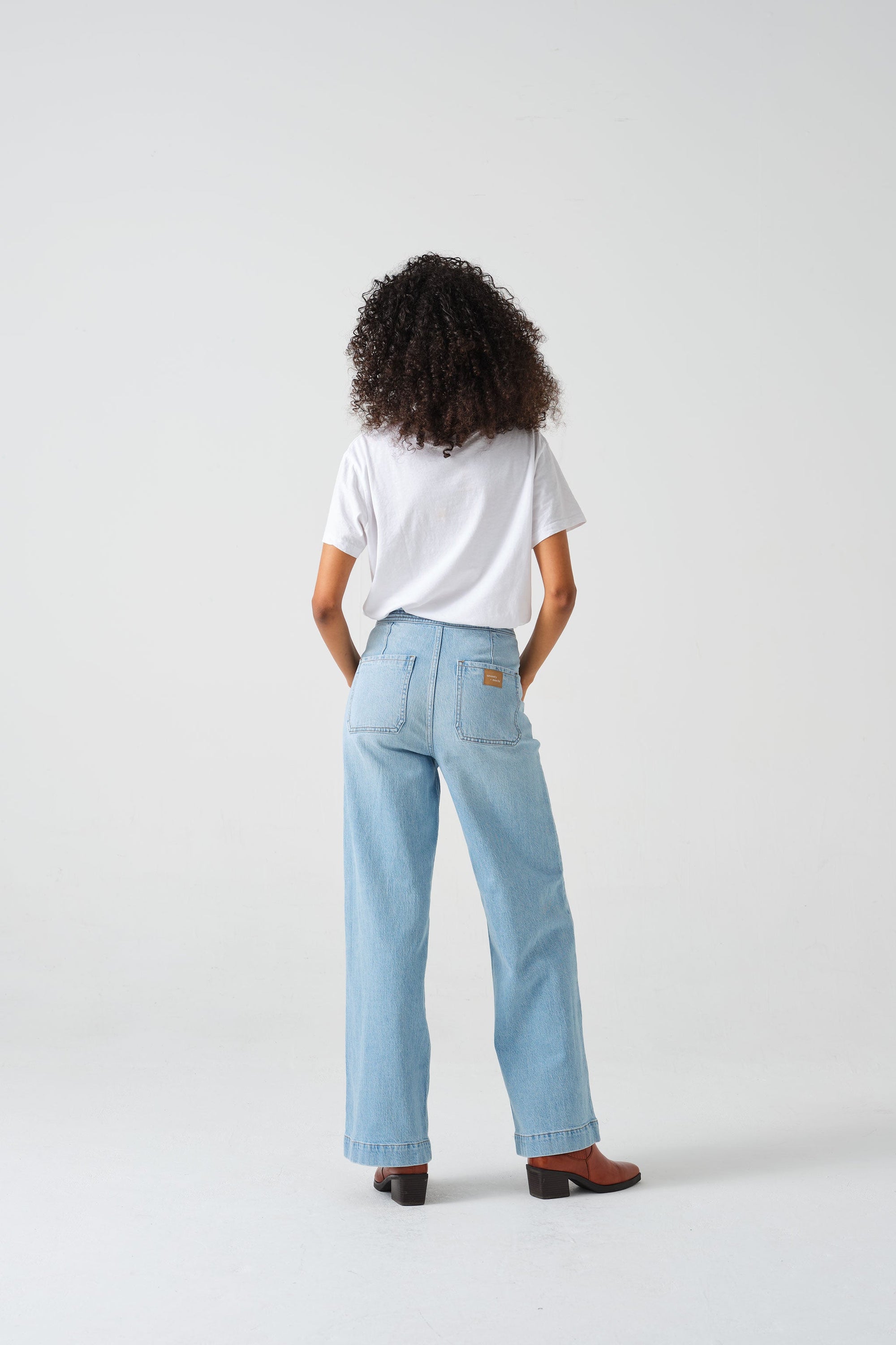 Seventy + Mochi Marie Jeans for Women - High Waist Stretch Denim Pants in Oceanic Blue | Comfortable & Stylish for Casual Wear, Office & Date Night