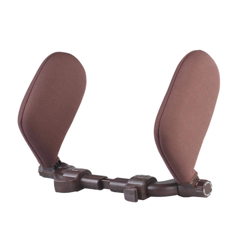 Xinmier Car Neck Pillow - U-Shaped Travel Pillow for Side Head Support & Comfort in Car, Airplane, Office - Universal 4-Season Use for Adults & Kids - Soft Fabric Brown (Perfect for Road Trips, Flights & Work Breaks)