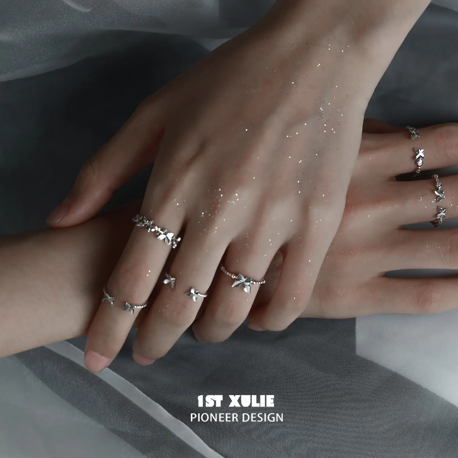 Whiterfly S925 Sterling Silver Butterfly Rings Set for Women - Elegant Stackable Rings, Dainty Jewelry Gift for Her - Perfect for Weddings, Anniversaries & Everyday Wear