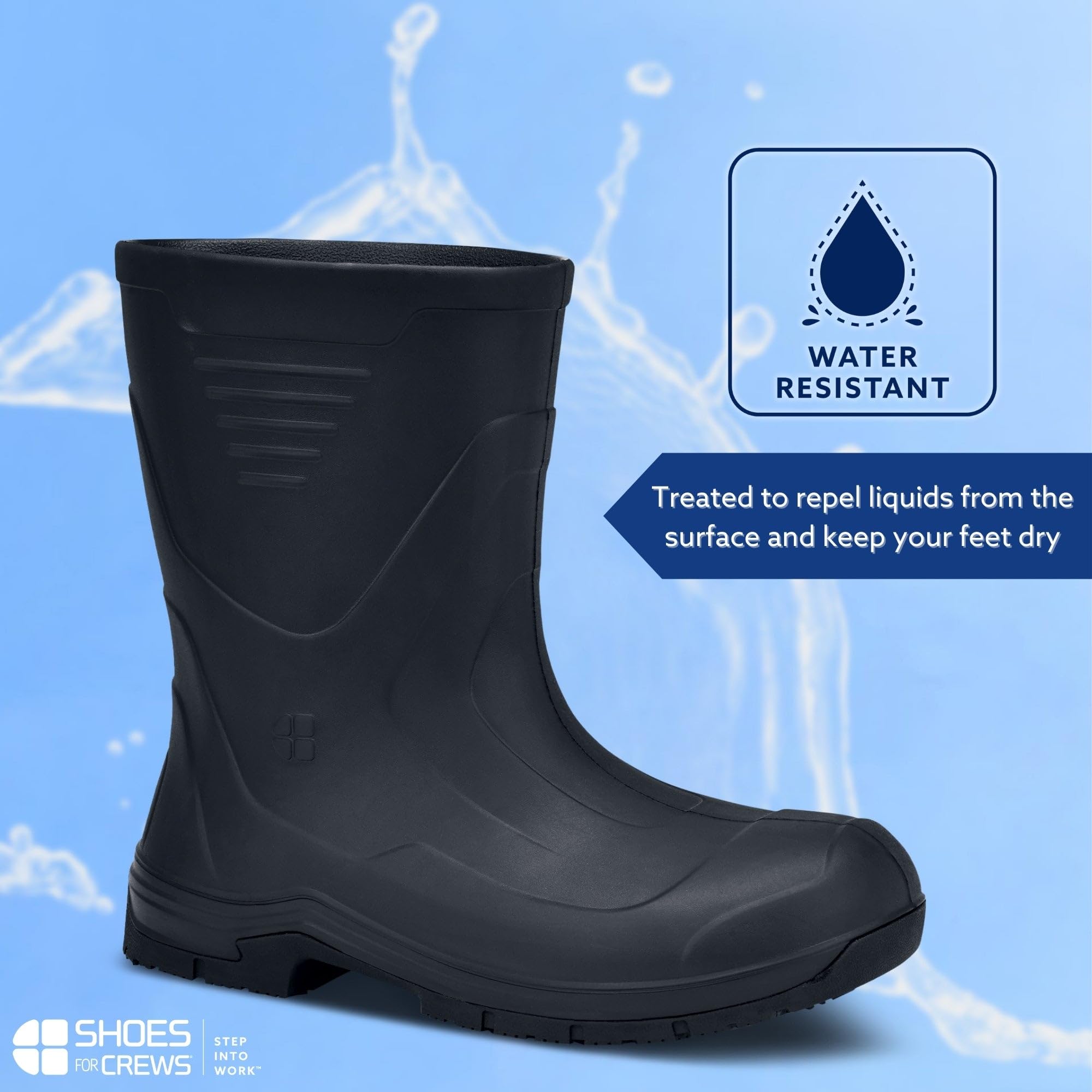 **Shoes for Crews Bullfrog II Slip-Resistant Water-Resistant Soft Toe Work Boots for Men & Women - Non-Slip Safety Footwear for Construction, Restaurant & Industrial Work**