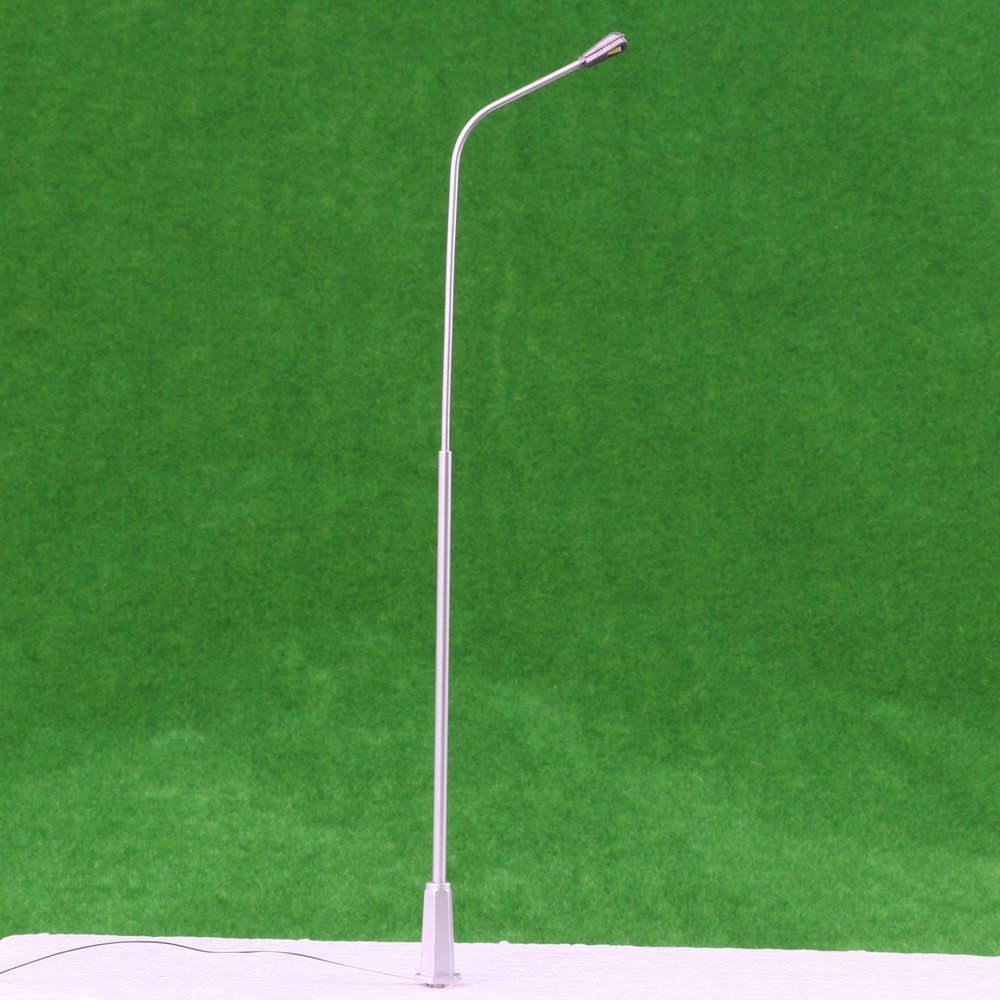 5PCS 1:50 Scale Metal LED Street Light Model - Miniature Single Head Lamppost for Model Railway, Diorama, and Cityscape Scenes - Perfect for Train Sets, Architectural Displays & DIY Projects