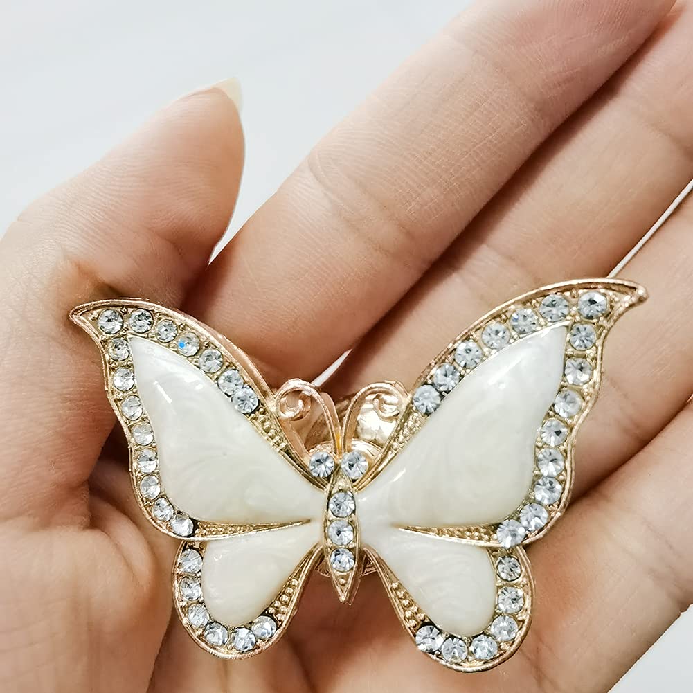 Beyoo 6-Pack White Butterfly Door Handles - Single Hole Cabinet Knobs for Kitchen, Wardrobe, Dresser & Furniture - Elegant Drawer Pulls for Home & Office Organization
