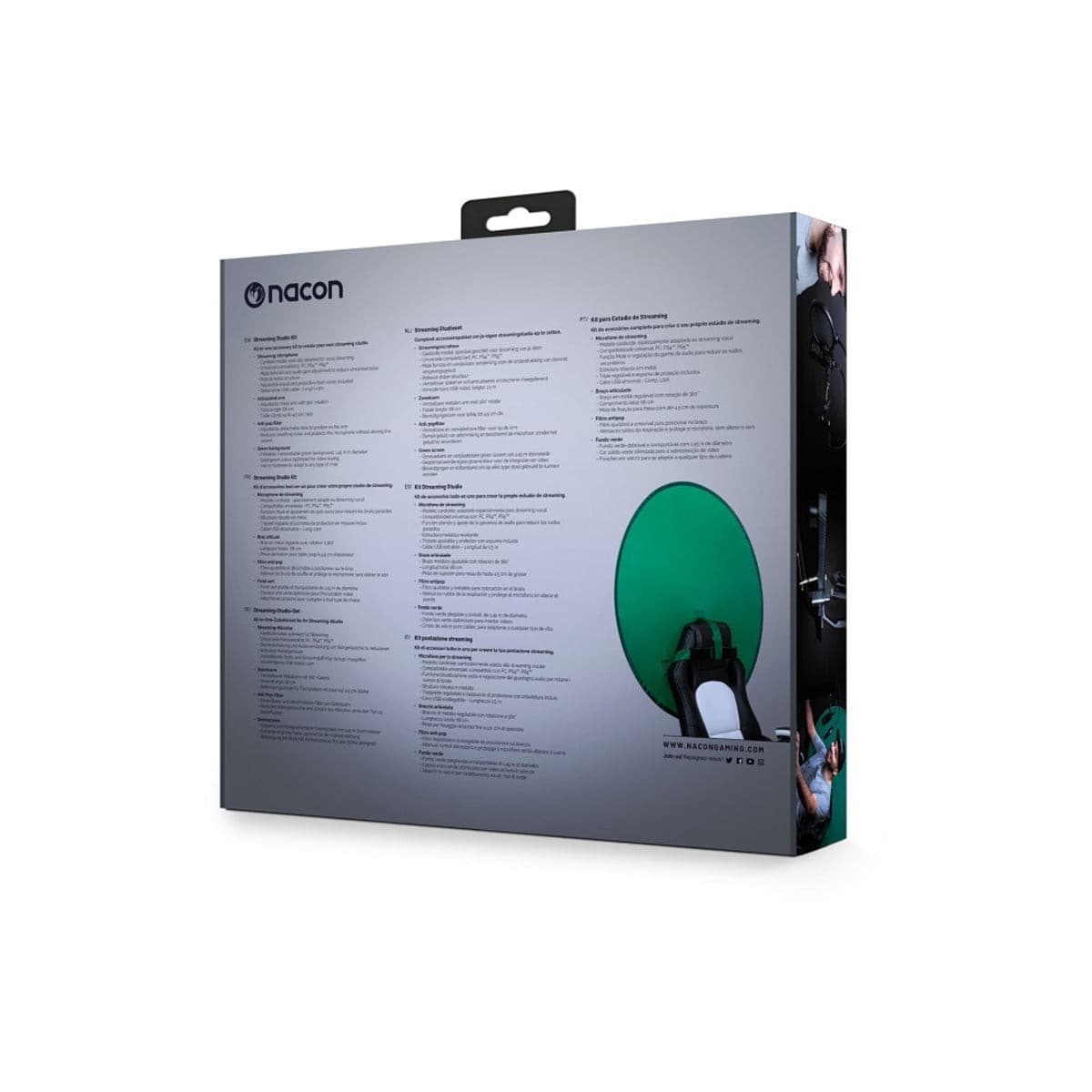 Nacon Professional Streaming Mic Kit with Green Screen for PC, PS4, PS5 - Perfect for Live Gaming, Podcasts & YouTube Content Creation