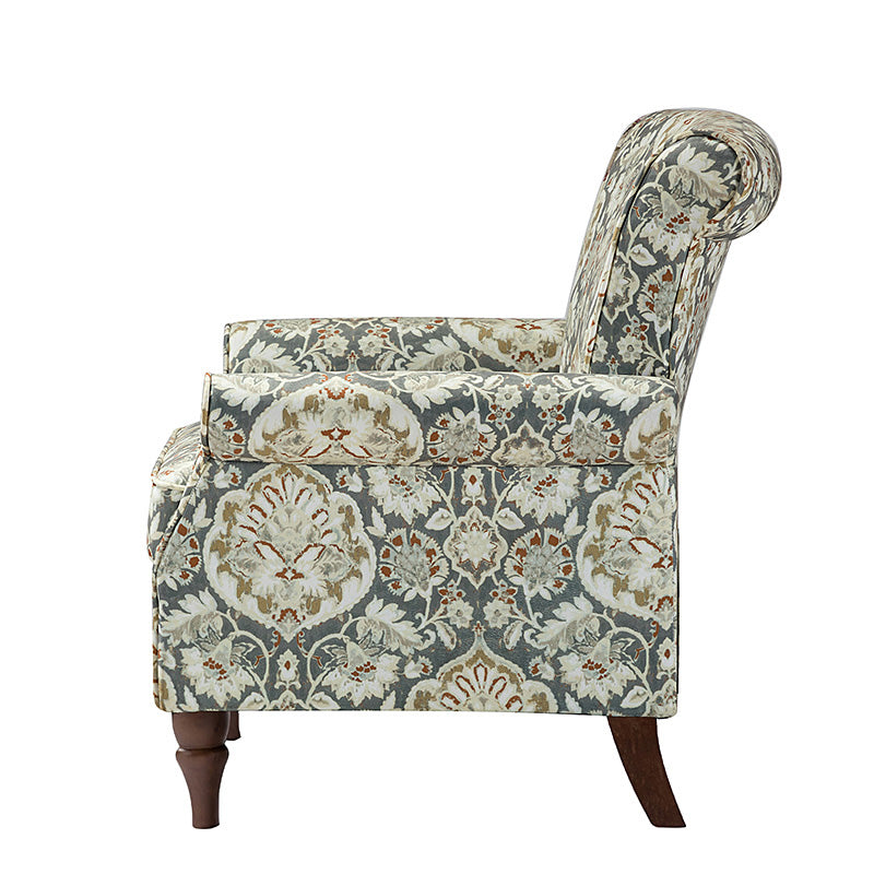 Artemisa Modern Floral Pattern Upholstered Armchair - Comfortable Living Room Accent Chair for Home Office & Lounge Decor