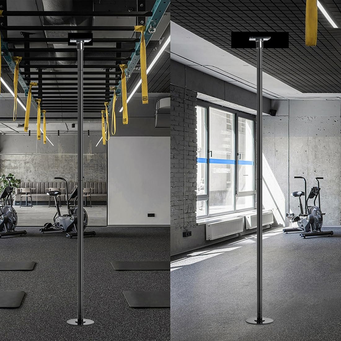 Adjustable Height Permanent Dance Pole with Fixed Base - Enhanced Safety & Stability for Home Dance Practice, Pole Fitness & Studio Training