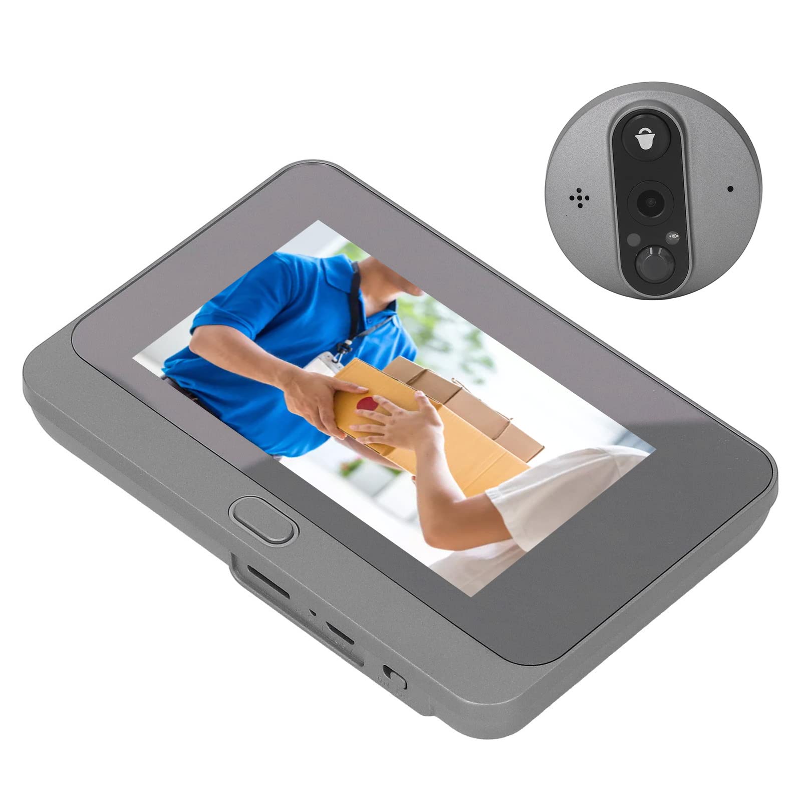 Smart WiFi Video Doorbell Camera with 160° Wide Viewing Angle, Motion Detection & Night Vision - 4.3in HD Display for Home Security (Works with Mobile App) - Perfect for Front Door Monitoring, Package Delivery Alerts & Visitor Identification