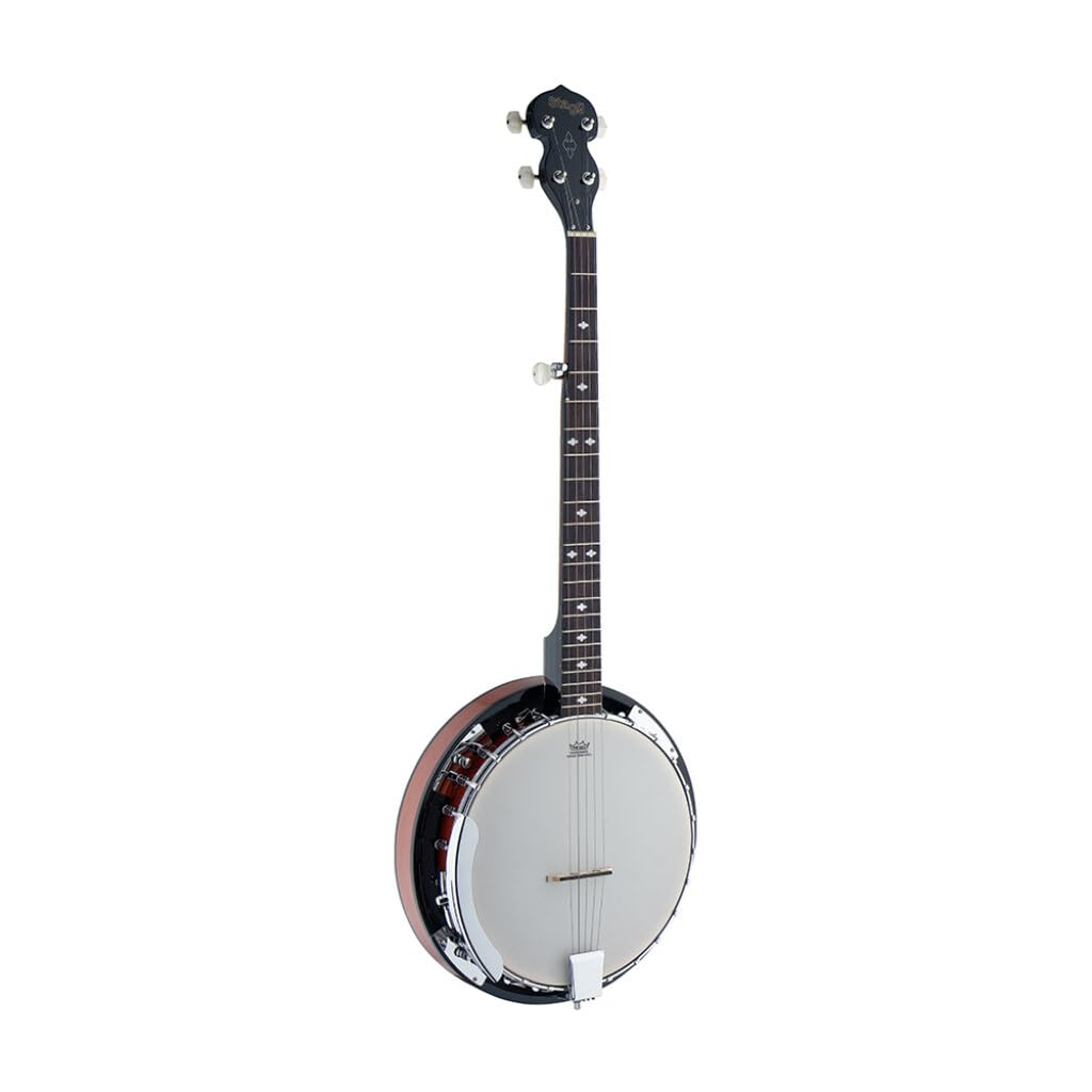 Stagg BJW24 DL Deluxe 5-String Western Banjo with Wood Pot - Professional Bluegrass & Folk Music Instrument for Performances & Practice