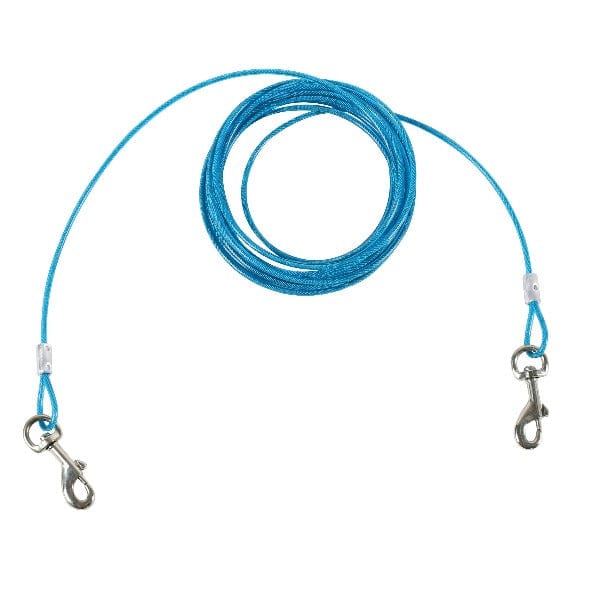 Strong M PETS Dog Tie Out Cable - Heavy Duty Up to 50 lbs (22.7 kg) for Secure Outdoor Tethering, Backyard, Camping & Training