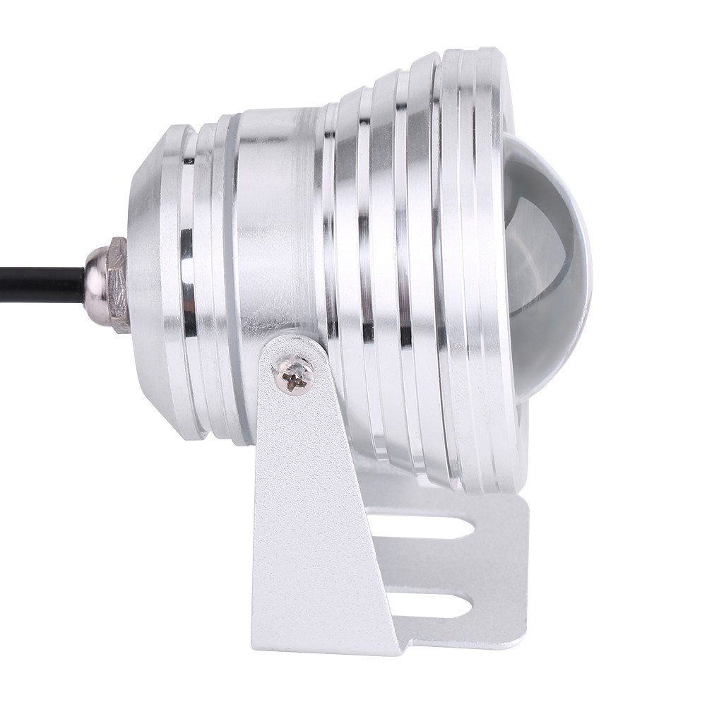 Acouto 12V RGB LED Marine Spotlight - 10W Waterproof Boat & Yacht Light with Remote Control (Silver White) | Perfect for Deck Lighting, Underwater Illumination & Nighttime Navigation