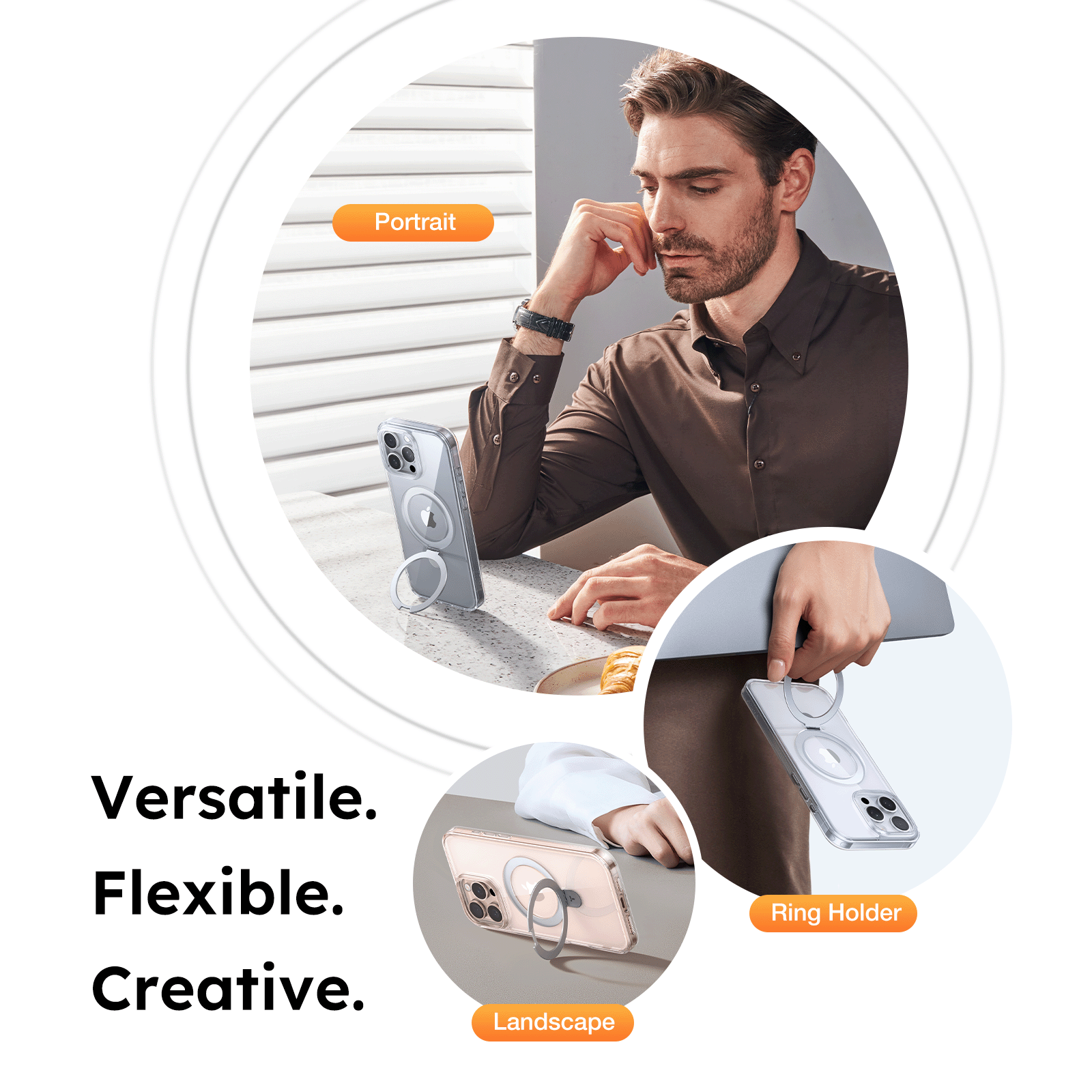 Premium Guardian Ostand for iPhone 16 Plus - Adjustable Phone Stand Holder with Non-Slip Base for Desk, Bedside & Car Use - Perfect for Watching Videos, Video Calls & Hands-Free Viewing