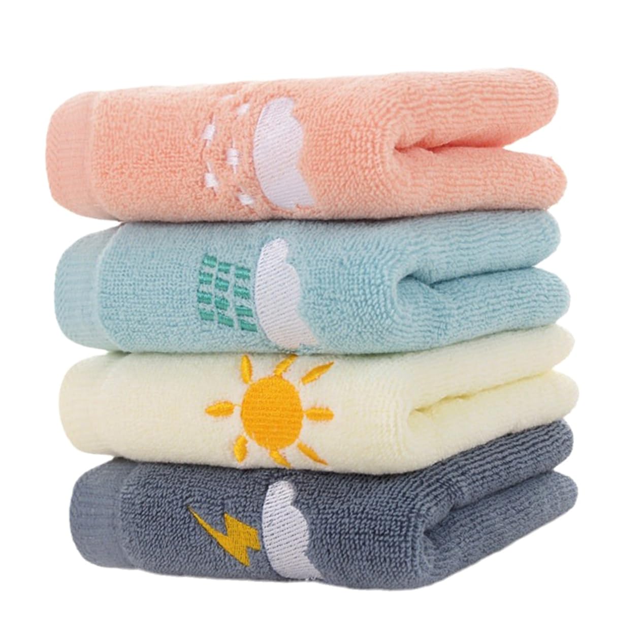 HAPINARY 4-in-1 Baby Bath Set - Soft Cotton Towels, Hand Towel, Bath Towel & Burp Cloth for Newborns & Infants | Gentle Skin Care, Baby Shower Gift, Nursery Essentials