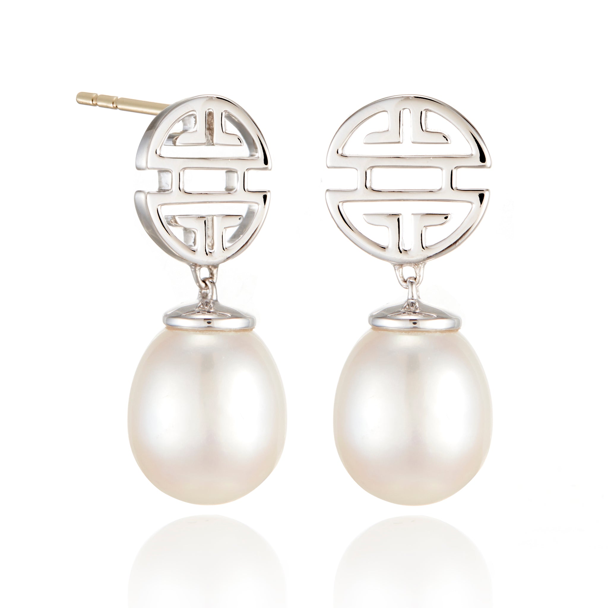 Elegant Silver Shou & Pearl Drop Earrings for Women | Handmade Dangle Jewelry | Perfect for Weddings, Parties & Special Occasions