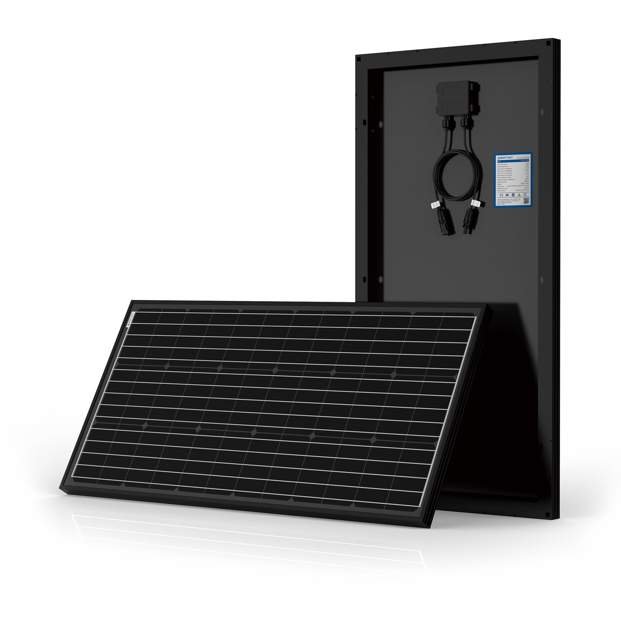 ACOPOWER 100W Monocrystalline Solar Panel for RV, Boat, Camping - High Efficiency Portable Solar Charger for Off-Grid Power Supply