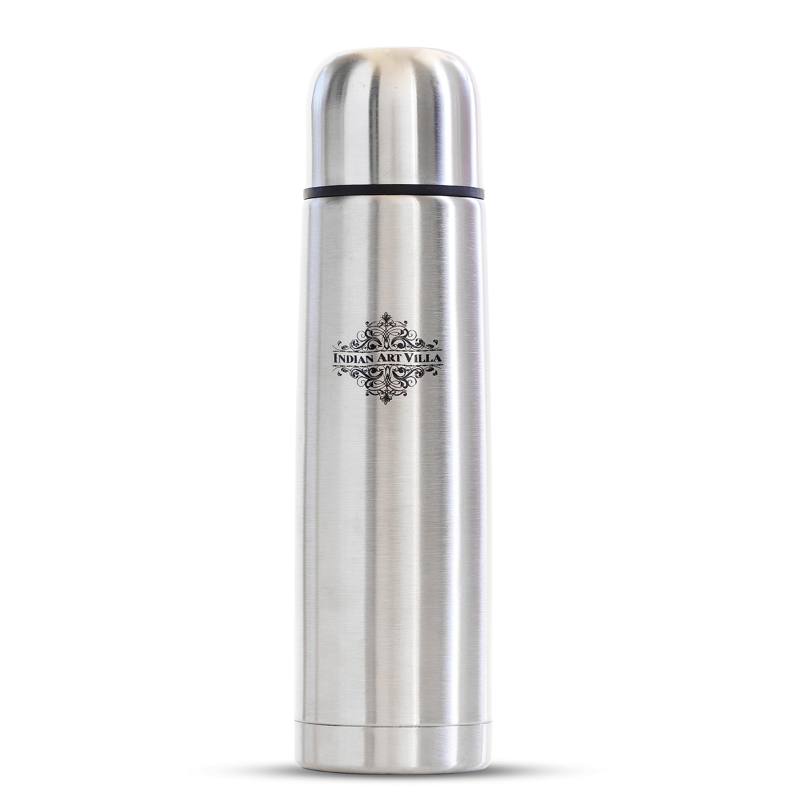 Premium Vacuum Insulated Stainless Steel Water Bottle with Flip Lid - 500ml Thermos Flask for Hot & Cold Drinks - Silver with Ergonomic Handle - Perfect for Hiking, Gym, Office & Travel