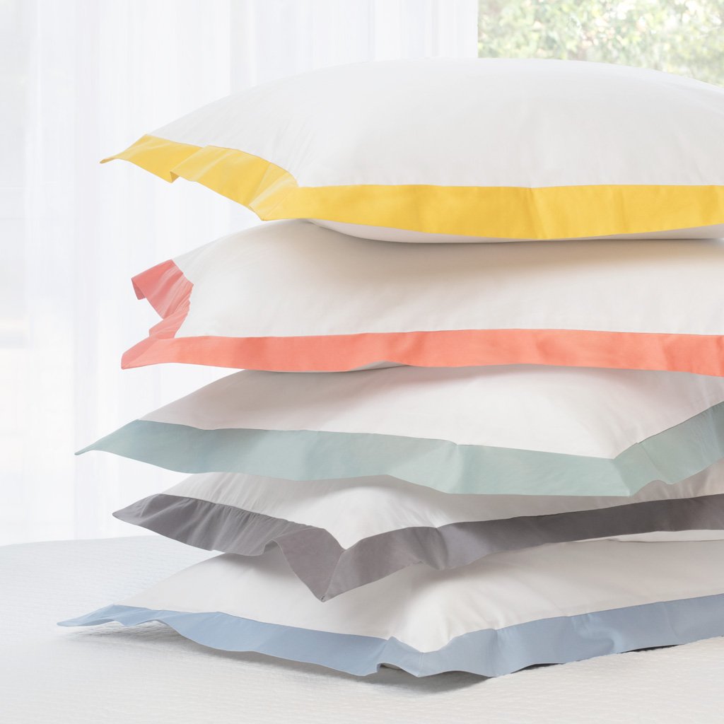 Premium Yellow Linden Border Euro Sham Pillowcase - Soft & Stylish Bedding for Master Bedroom, Guest Room & Home Decor