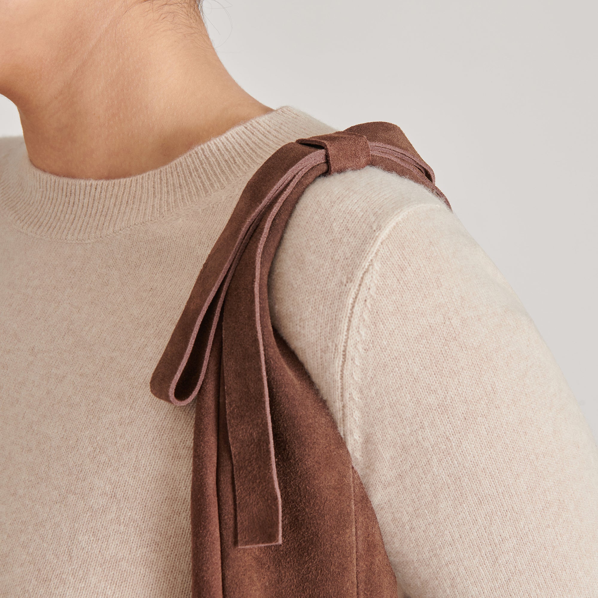MARIE TOTE CHOCOLATE SUEDE Handbag - Women's Leather Shoulder Bag Purse for Work, Travel & Everyday Use
