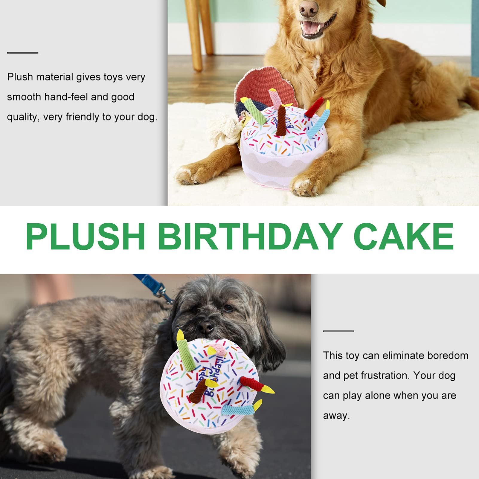 POPETPOP Pet Birthday Toy - Plush Puppy Chew Toy & Snuffle Pad for Dogs, Interactive Dog Treats & Grinding Toy, Perfect Gift for Puppy Playtime, Training, and Birthday Celebrations