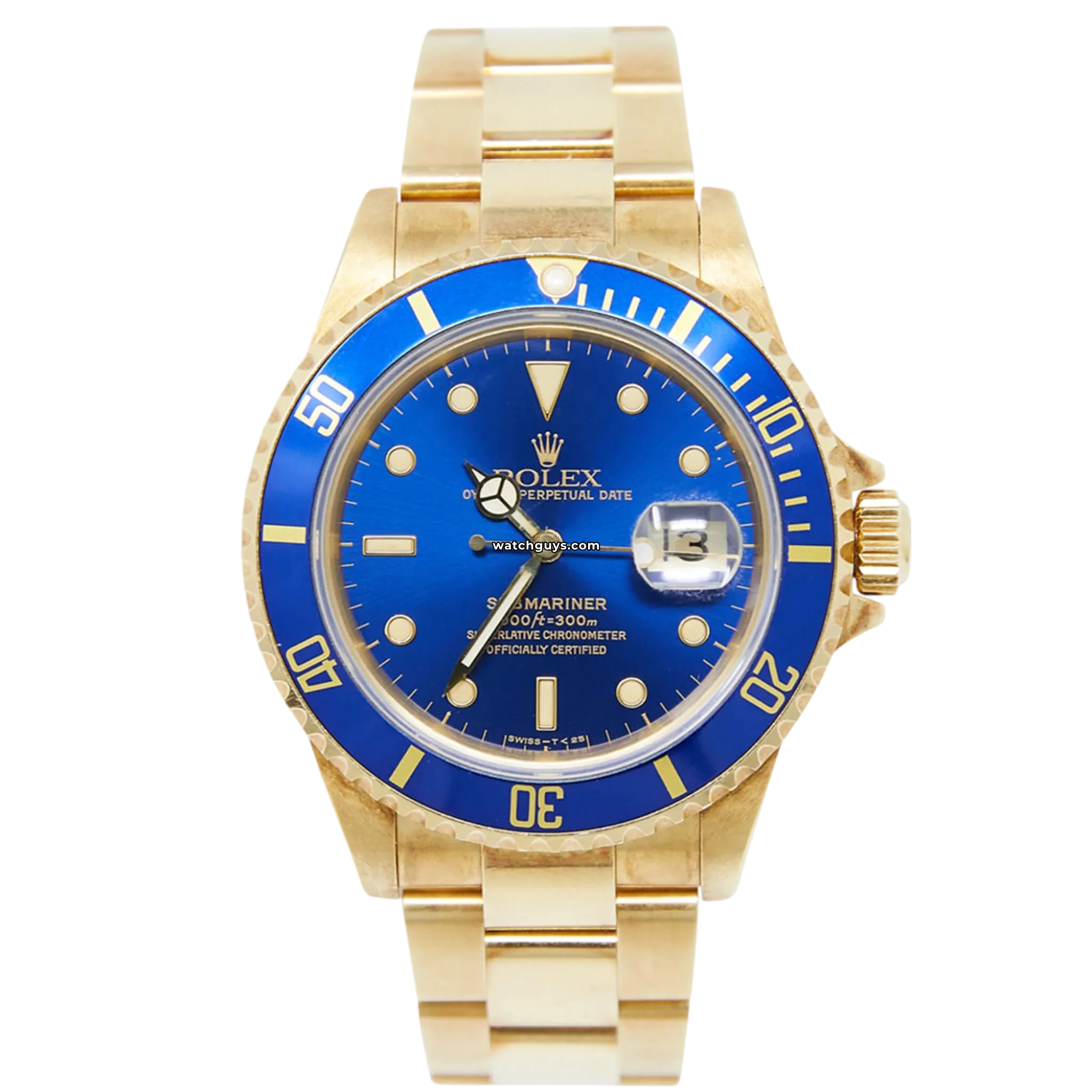 Rolex Submariner 16618 Blue Dial Men's Luxury Watch - 18K Gold & Stainless Steel Diver Watch for Professional Scuba Diving, Business & Formal Occasions