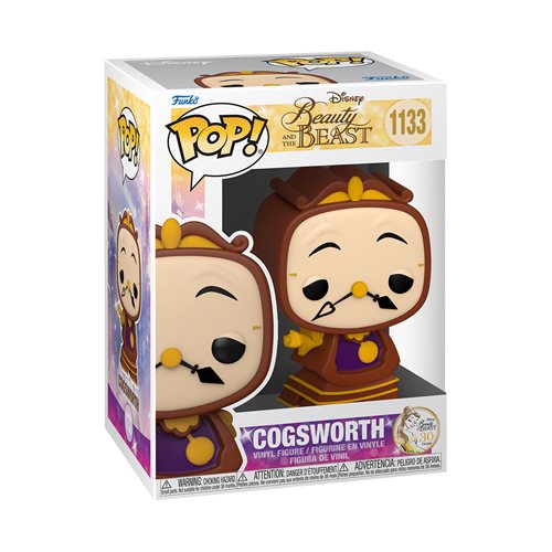 Disney Beauty and the Beast Cogsworth Pop! Vinyl Figure Collectible - Perfect for Disney Fans, Home Decor, and Gift Giving