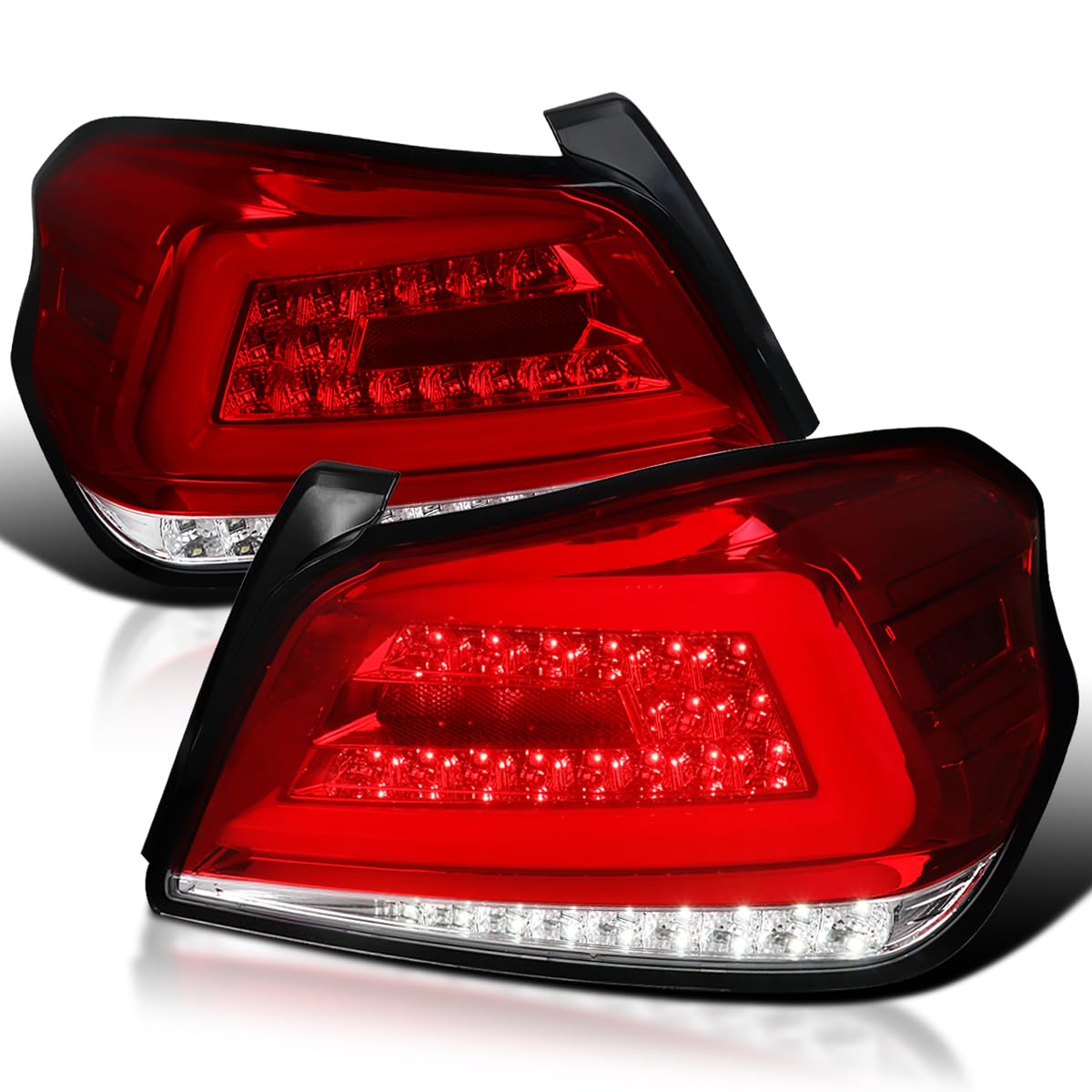 Spec-D Tuning LED Tail Lights with Sequential Turn Signals - Compatible with 2015-2021 Subaru WRX & WRX STI (Left & Right Pair) - Upgrade Your Car's Style & Visibility for Night Driving