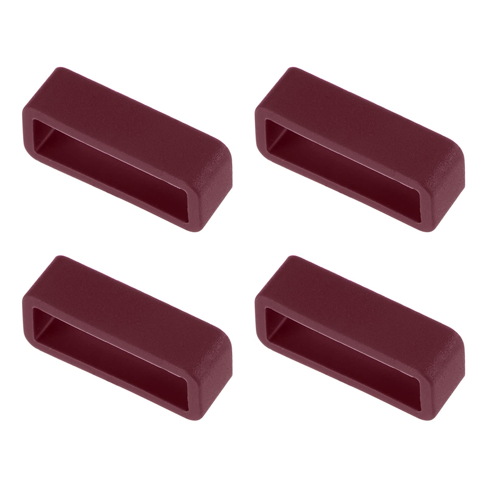 Rubber Watch Band Loops 20mm - Wine Red 4 Pcs for Secure Strap Fastening
