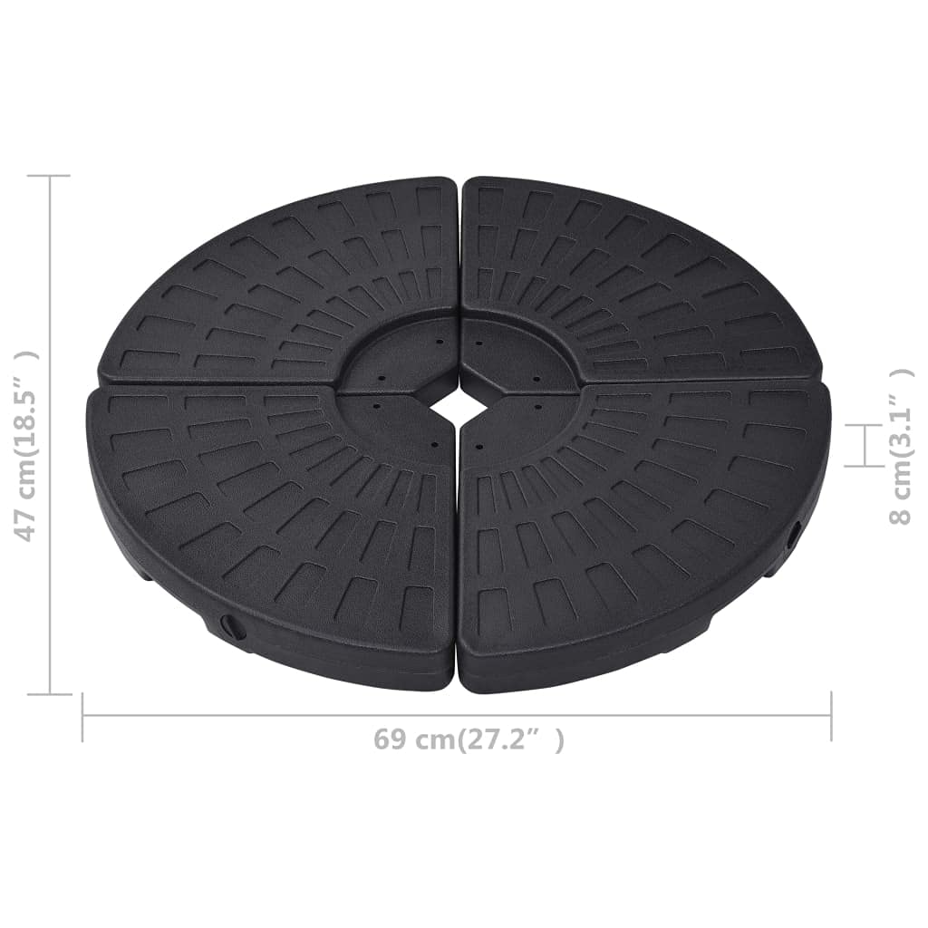 Heavy Duty Outdoor Umbrella Stand Base - 4 Pack Black Patio Umbrella Holder for Deck, Lawn, Garden & Pool - Weather Resistant Market Umbrella Base with Fast Delivery - Perfect for Backyard, Beach and Outdoor Dining Areas