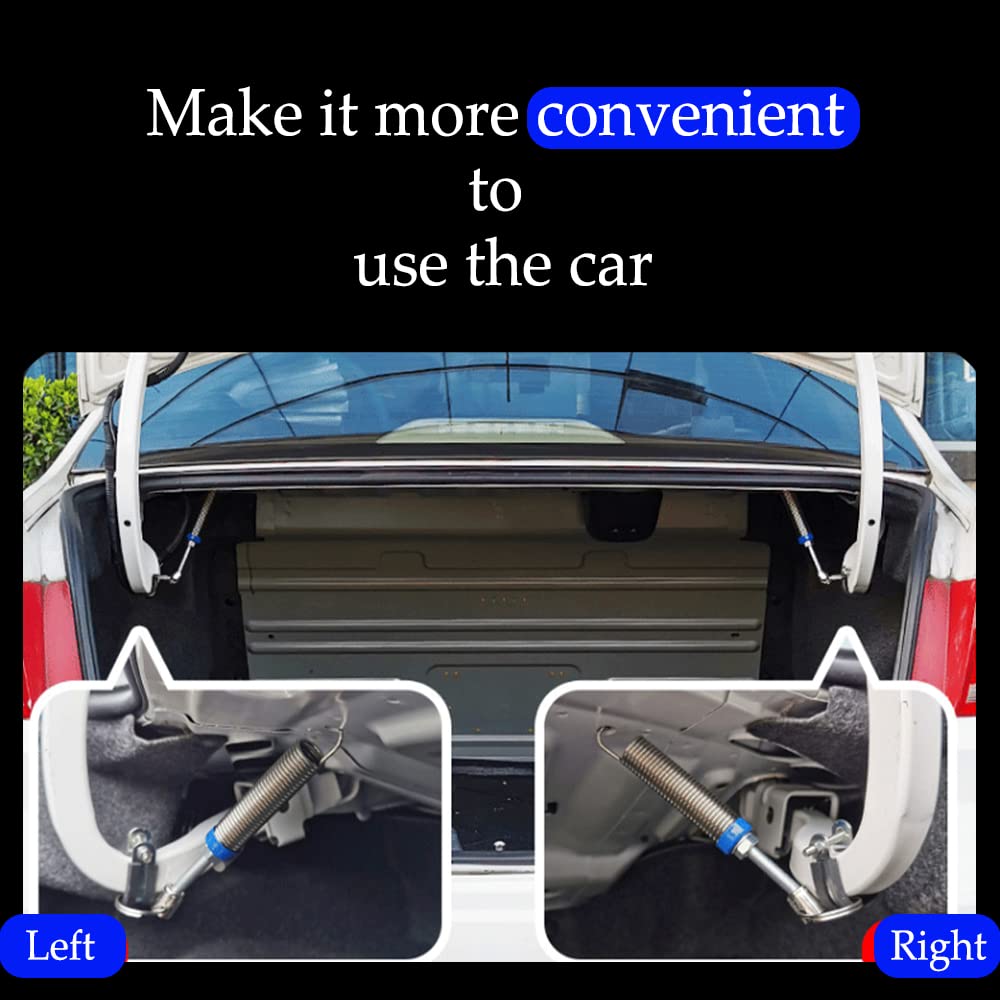 ASUBHA Universal Car Trunk Lift Spring - Adjustable Anti-Break Stainless Steel Boot Lid Support with 2 Clamps - Replacement for SUV, Truck, RV - Perfect for Easy Trunk Access & Heavy Load Support