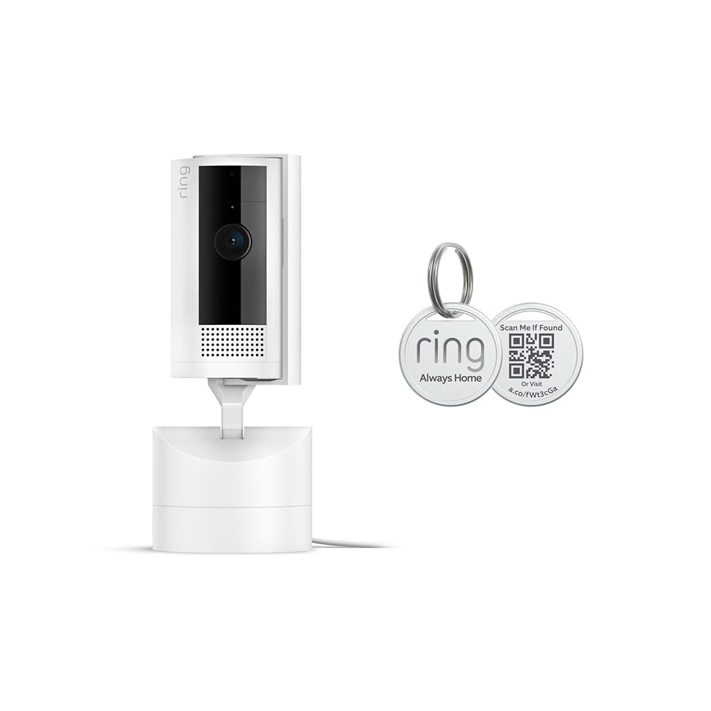 Ring Pan-Tilt Indoor Security Camera with Motion Detection & Night Vision - White | Compatible with Alexa & Ring Pet Tag | Perfect for Home Monitoring, Baby Watching & Pet Tracking